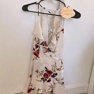 White Floral Mini Dress
